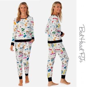 Bedhead - Women's Let's Play Monopoly Long Sleeve Pullover Crew & Jogger PJ Set